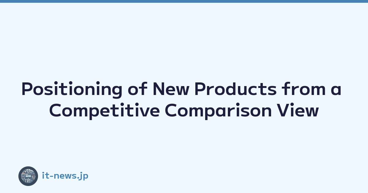 Positioning of New Products from a Competitive Comparison View