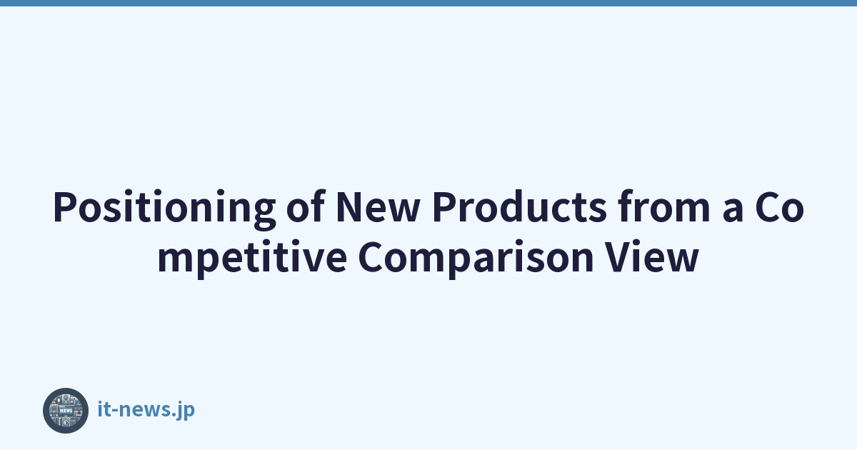 Positioning of New Products from a Competitive Comparison View