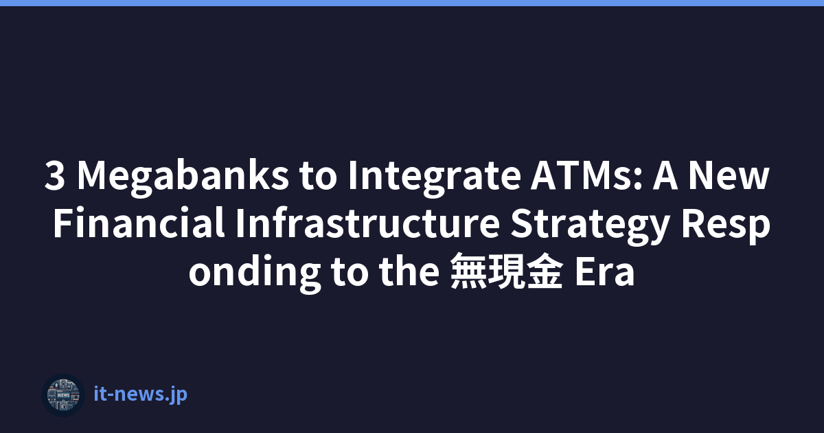 3 Megabanks to Integrate ATMs: A New Financial Infrastructure Strategy Responding to the 無現金 Era