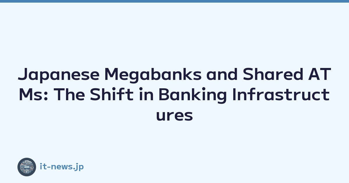 Japanese Megabanks and Shared ATMs: The Shift in Banking Infrastructures
